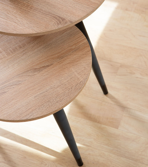 Set 2 mesitas auxiliares redondas DANDI