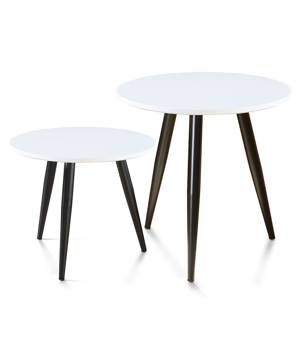 Set 2 mesitas auxiliares redondas DANDI