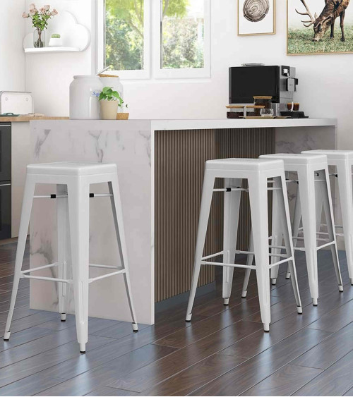 Taburetes metálicos industrial pack de 4 unidades