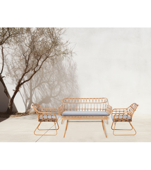 Conjunto de Jardín Bulan 4 Piezas de ratan