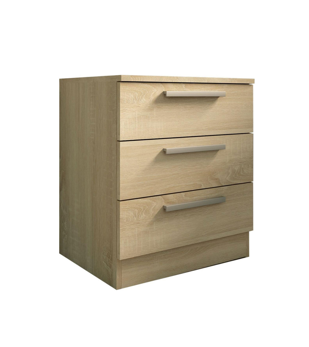 Mesita de noche CUBE 3 – Mesilla de 3 cajones moderna