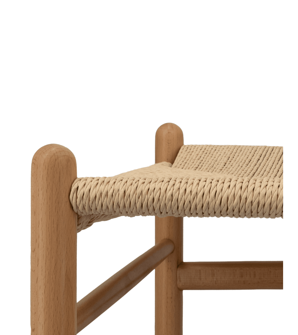 Pack de 2 Sillas Otti de Madera Natural con Asiento Trenzado - Estilo Nórdico