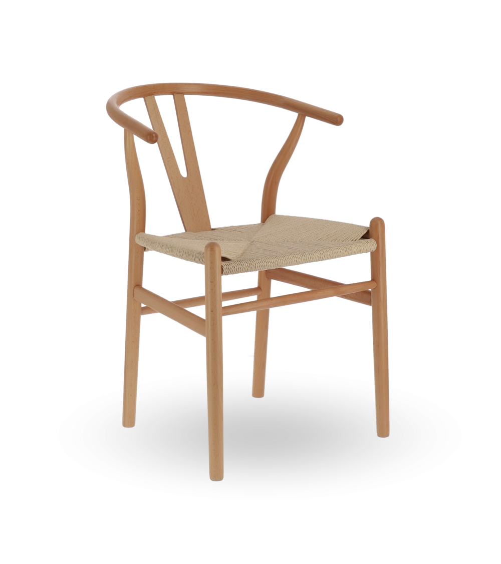 Pack de 2 Sillas Otti de Madera Natural con Asiento Trenzado - Estilo Nórdico