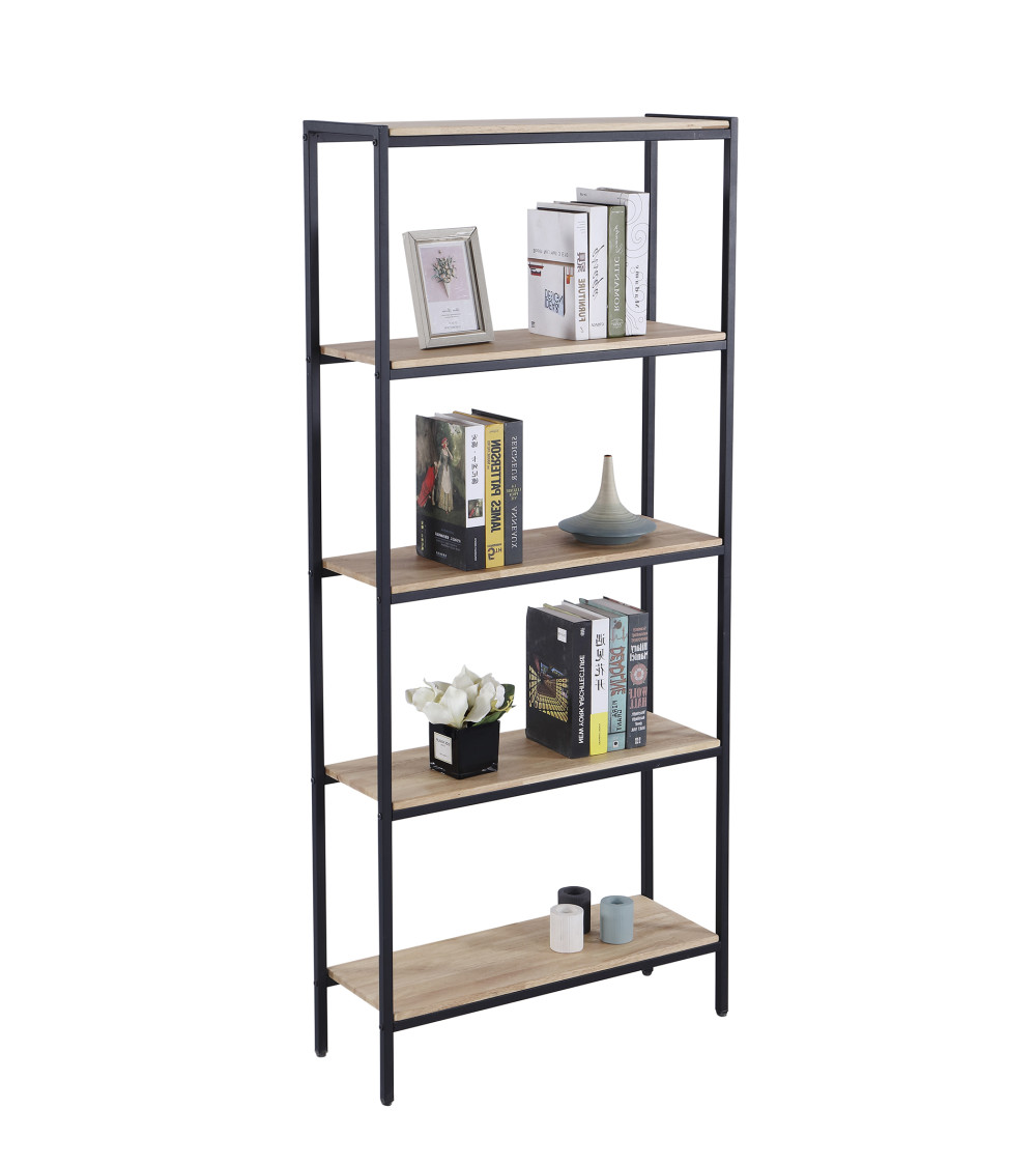 Estantería Basic – Diseño moderno con estructura metálica y madera de roble