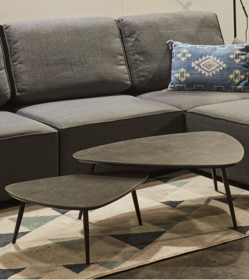 Mesa de centro Island – Juego de 2 mesas nido con acabado cerámico