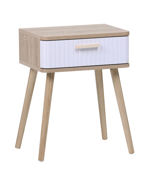 Mesita de noche Talía – Diseño nórdico con cajón decorativo