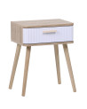 Mesita de noche Talía – Diseño nórdico con cajón decorativo