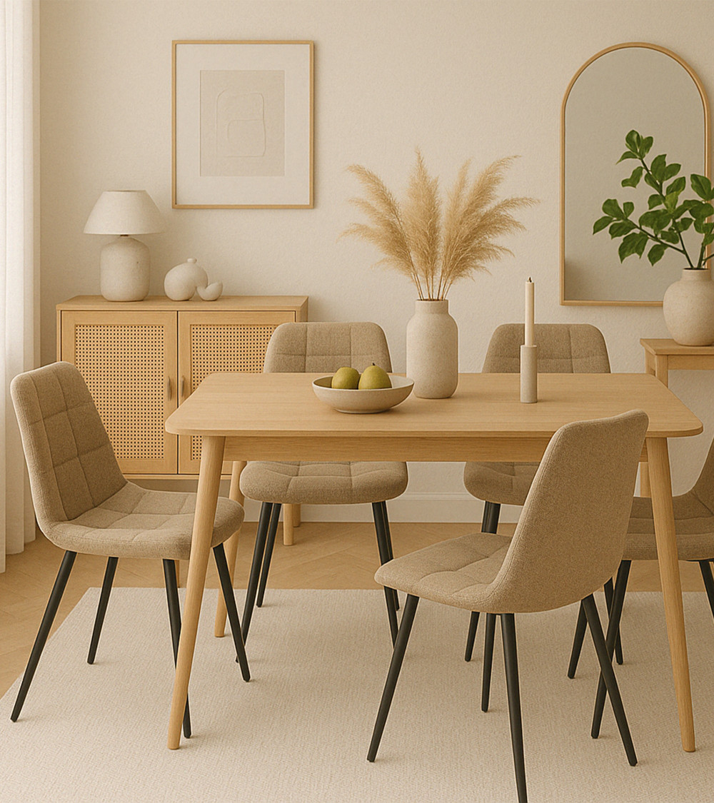 Pack de 4 sillas de comedor de terciopelo ASTRID