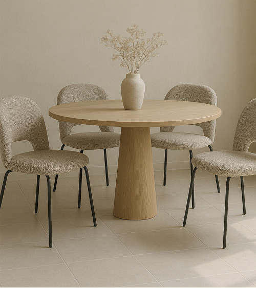 Sillas de comedor CECILE – Pack 4 uds. | Diseño elegante y tapizado cómodo