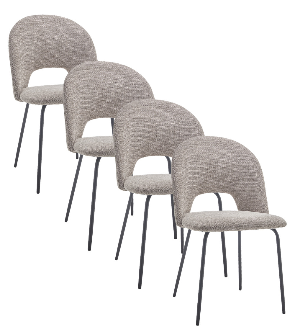 Sillas de comedor CECILE – Pack 4 uds. | Diseño elegante y tapizado cómodo