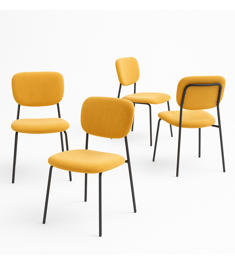 Pack 4 sillas Tull – Apilables, tapizadas y modernas