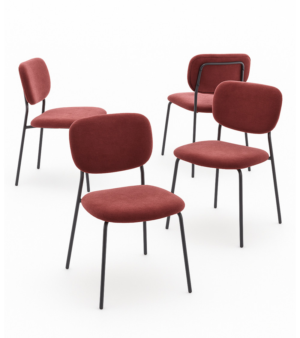 Pack 4 sillas Tull – Apilables, tapizadas y modernas