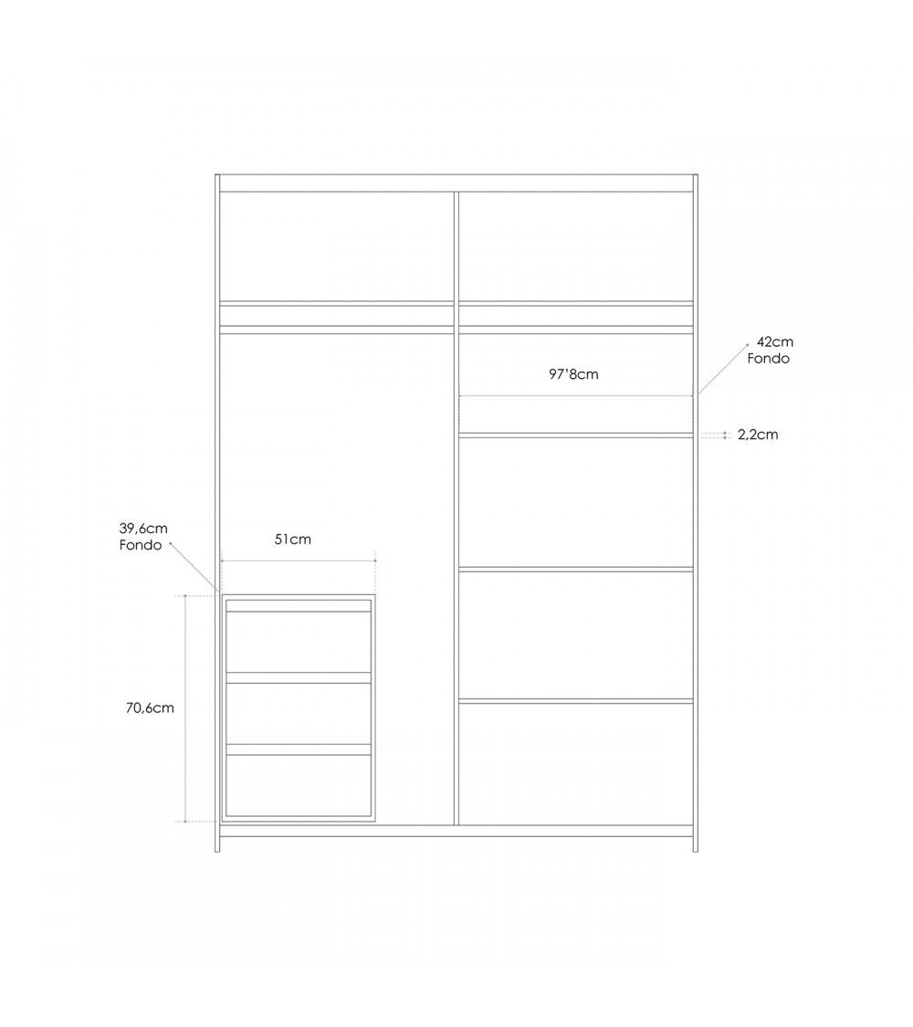 interior armario estantes