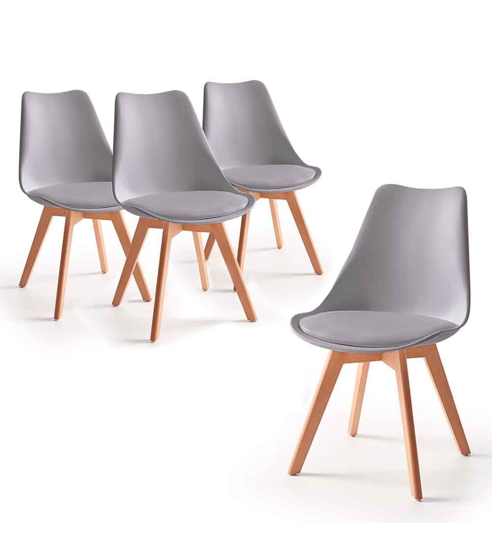 Sillas estilo nórdico baratas, Pack 4 sillas TULIPA - HOME HEAVENLY