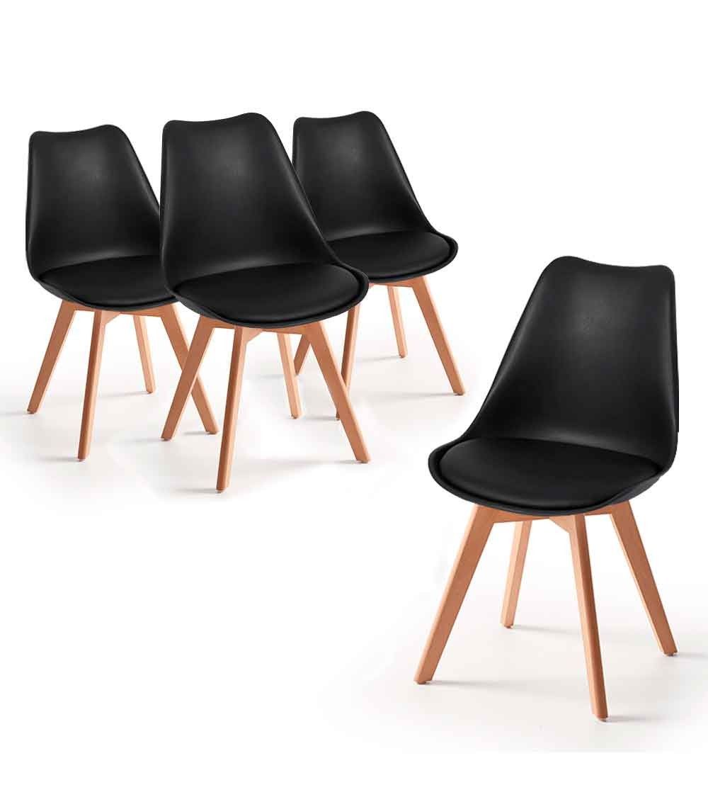 Sillas estilo nórdico baratas, Pack 4 sillas TULIPA - HOME HEAVENLY