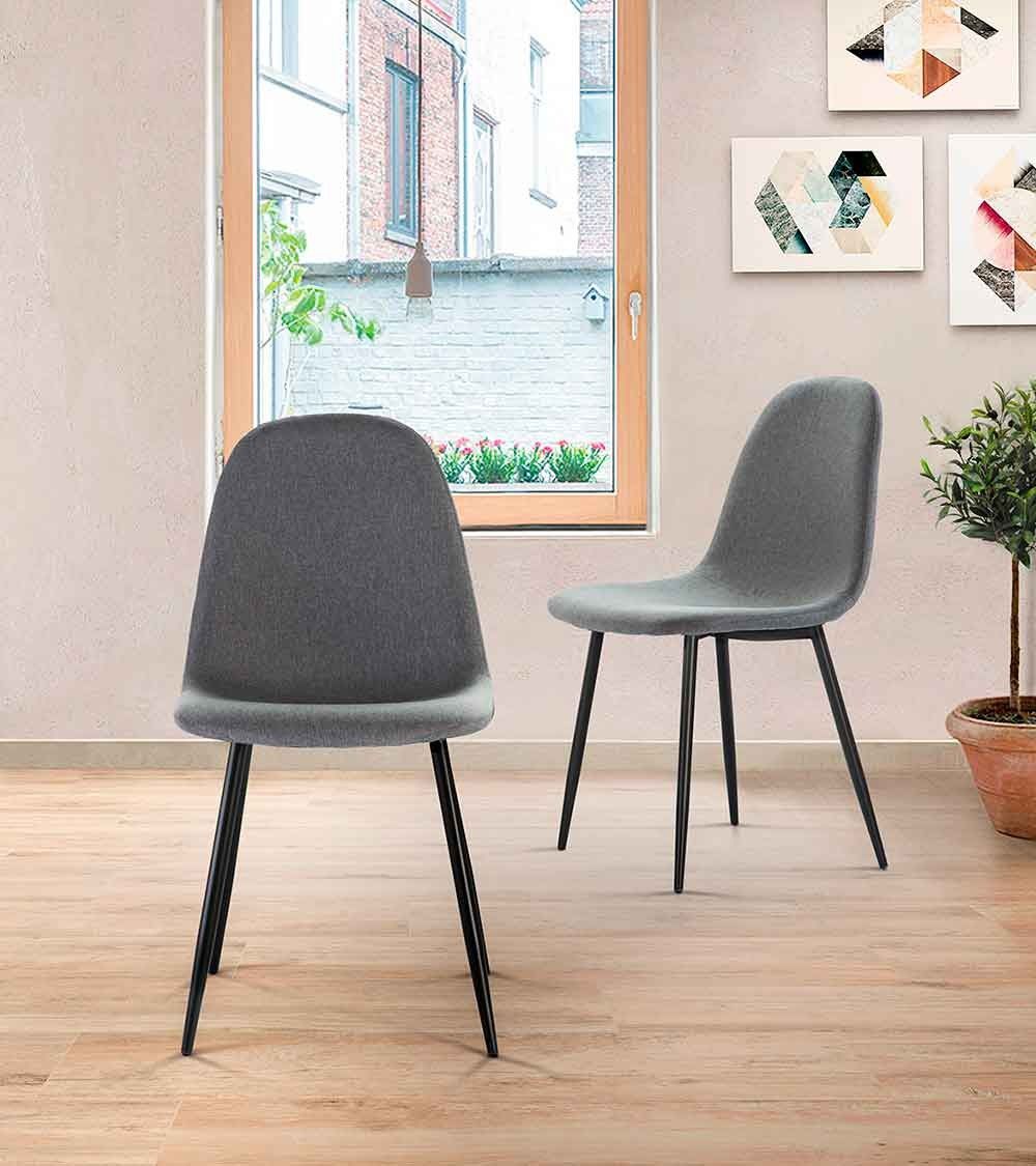 Sillas de comedor de terciopelo SWEDEN - Pack 4 Uds.