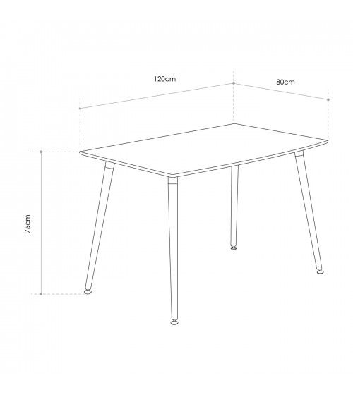 Mesa comedor rectangular NÓRDICA