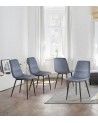 Sillas comedor terciopelo DENMARK - Pack 4 Uds.