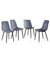 Sillas comedor terciopelo DENMARK - Pack 4 Uds.