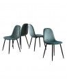 Sillas de comedor de terciopelo SWEDEN - Pack 4 Uds.
