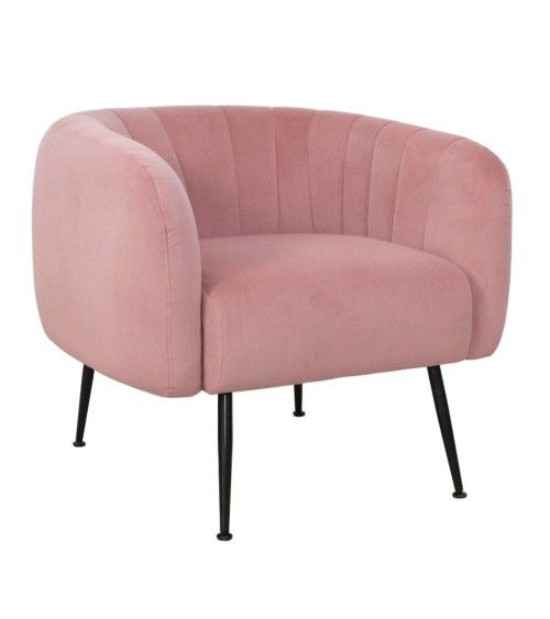 Butaca moderna terciopelo rosa TELMA