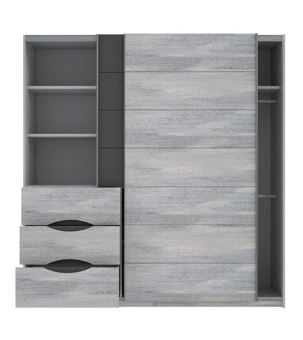 Armario 200 cm puertas correderas + cajonera SATURN