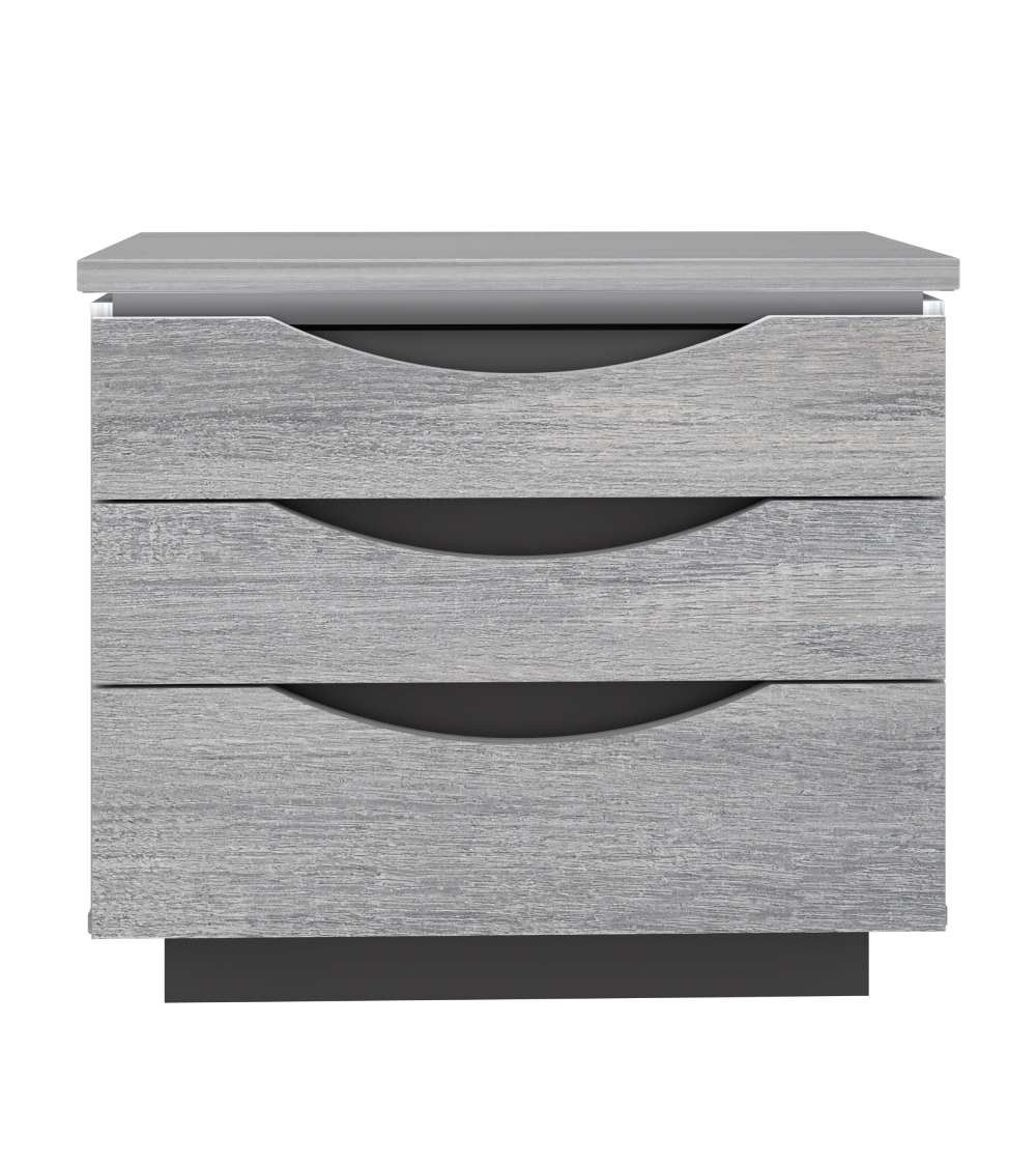 Mesita de noche 3 cajones con luces led SATURN