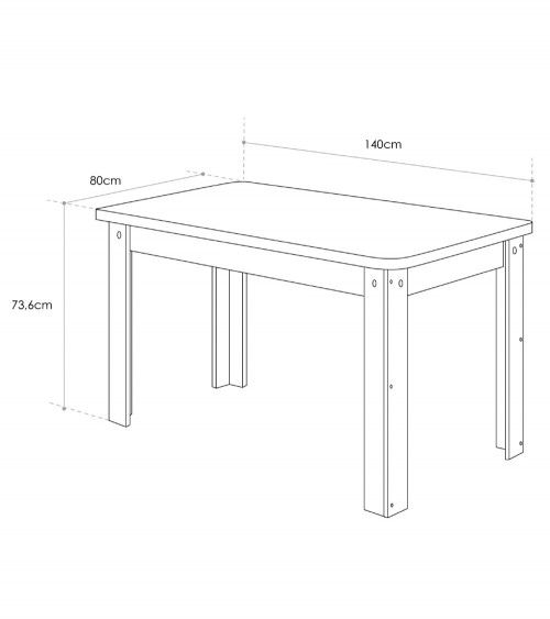 Mesa comedor fija 140 cm DORIAN