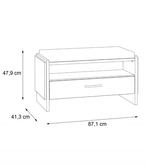 Banco recibidor FRANK de estilo industrial