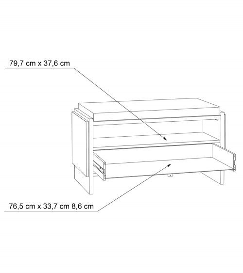 Banco recibidor FRANK de estilo industrial