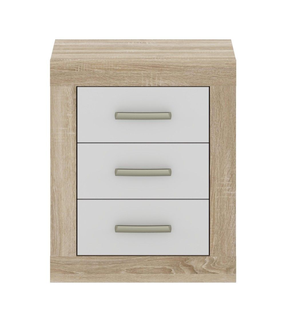 Mesita de noche 3 cajones DORA