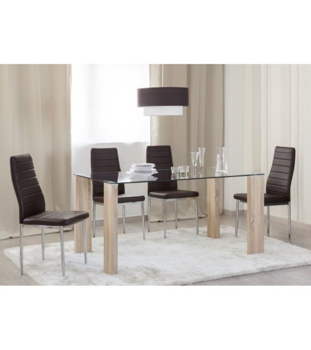 Mesa comedor rectangular cristal CANNES