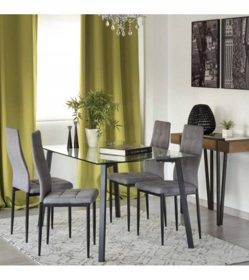 Mesa de comedor de cristal ESTOCOLMO | Don Tresillo