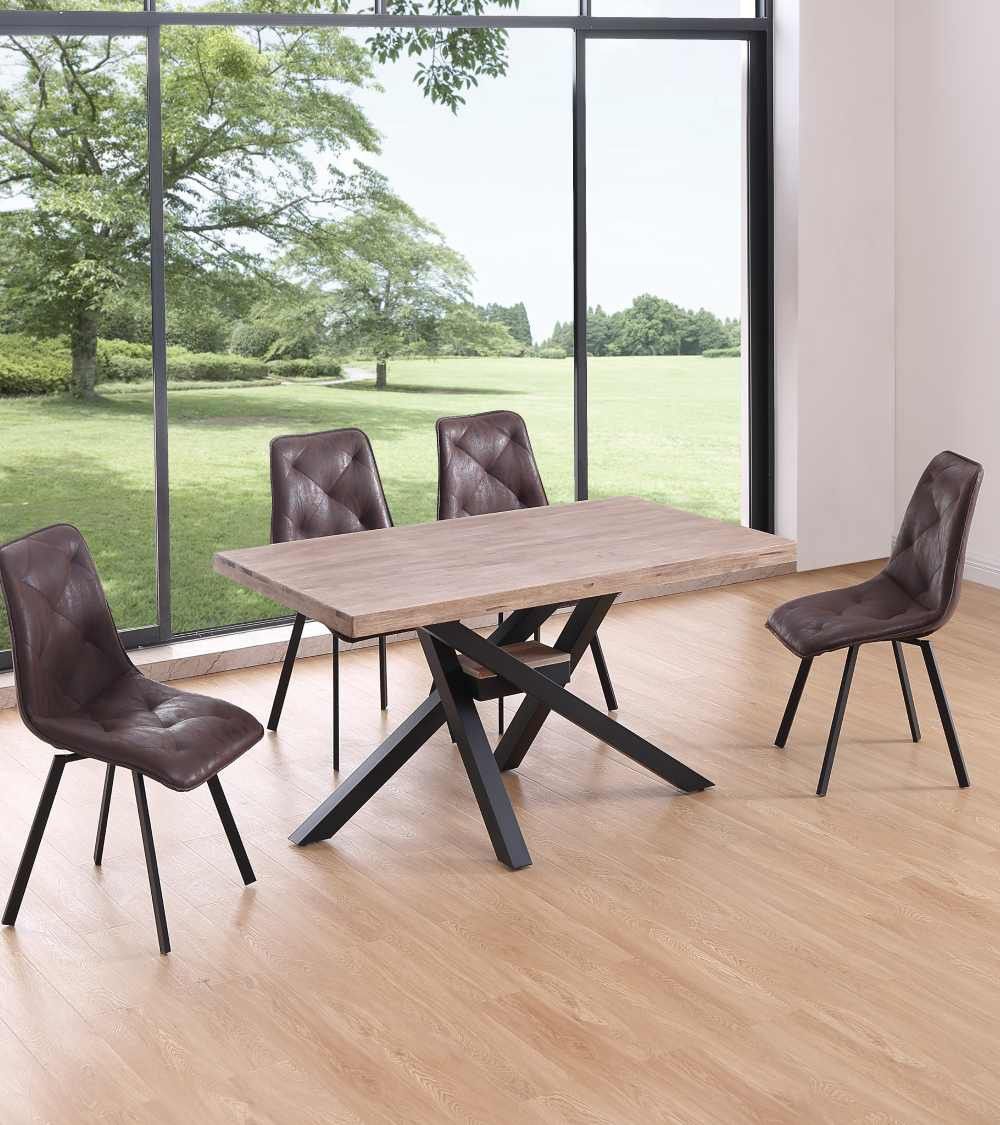 Mesa comedor industrial GAEL patas metal cruzadas