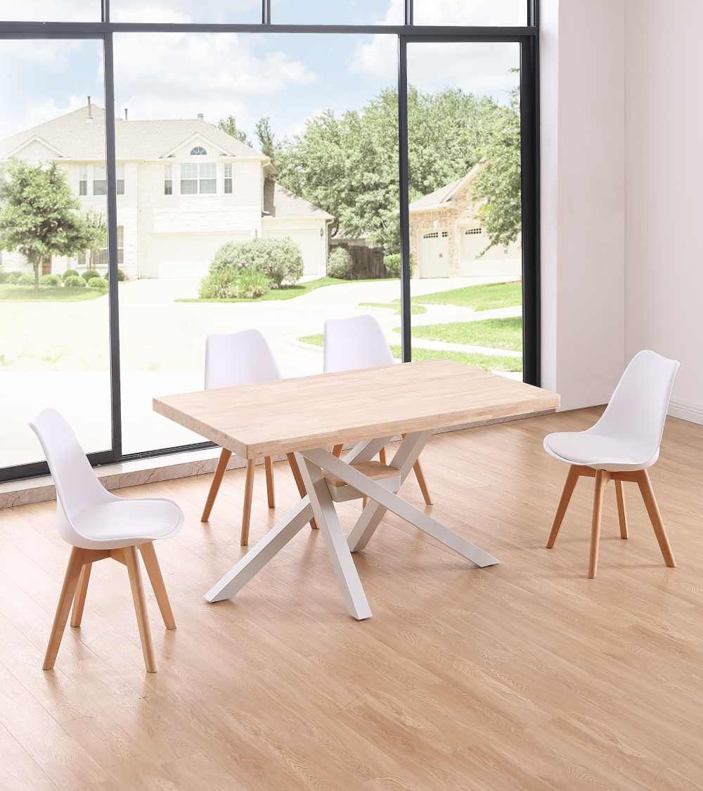 Mesa comedor industrial GAEL patas metal cruzadas