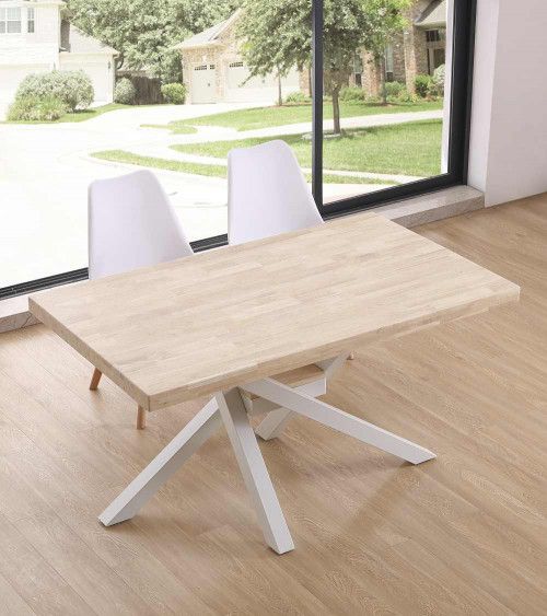 Mesa comedor industrial GAEL patas metal cruzadas