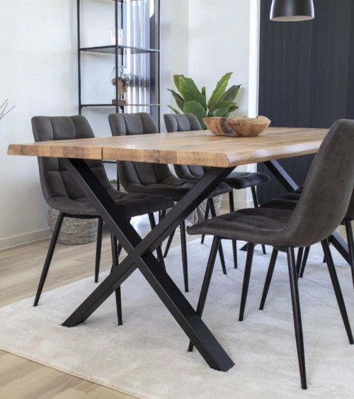 Mesa comedor industrial pata 'X' LINCOLN