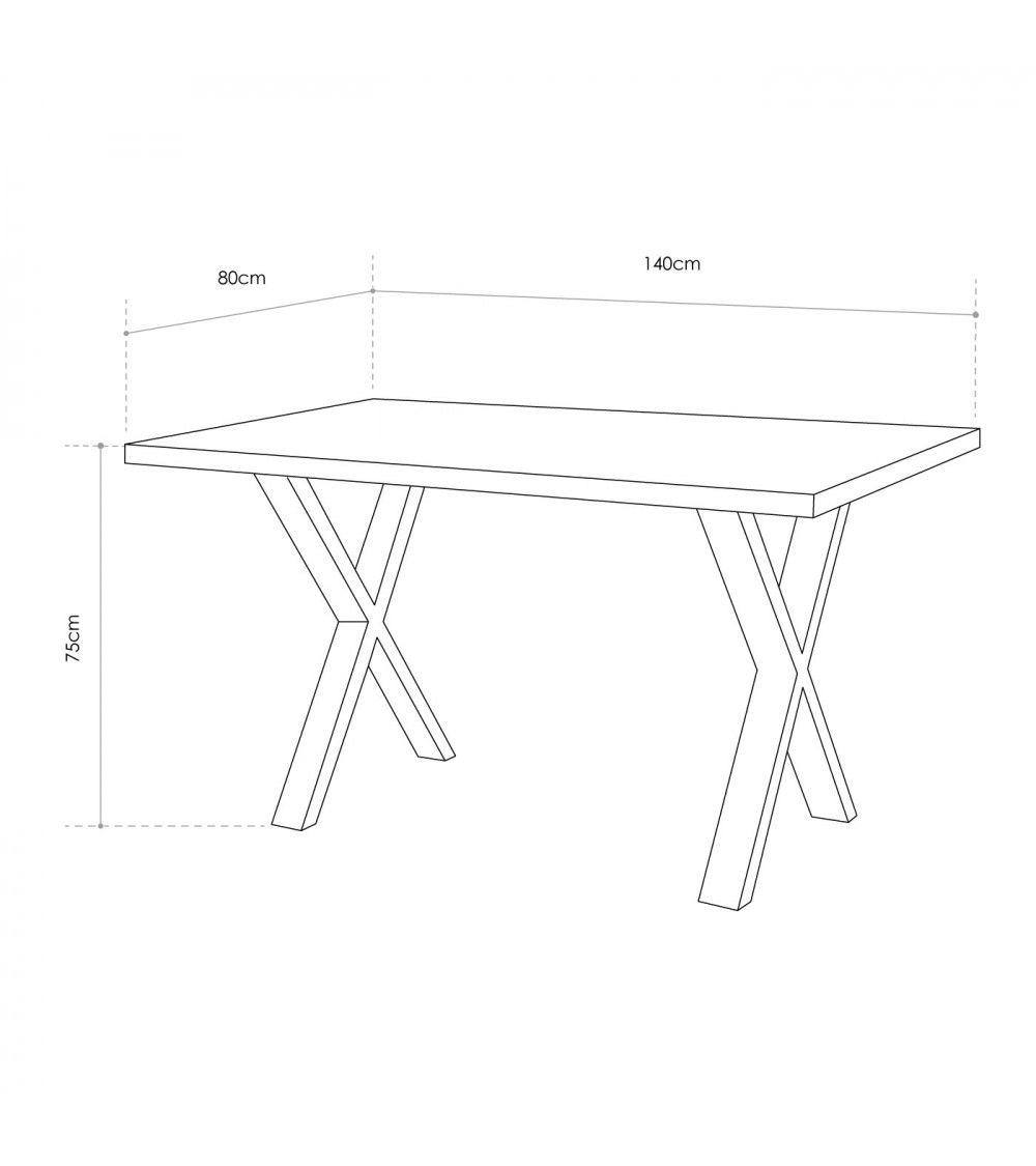 Mesa comedor industrial pata 'X' LINUS