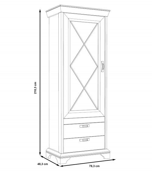 Vitrina alta de salón-comedor KAREN