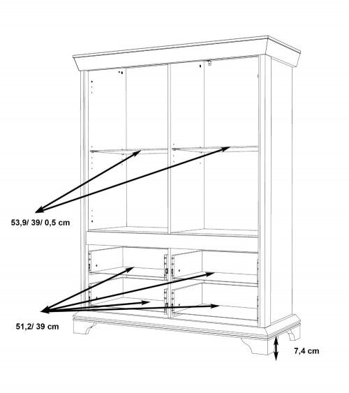 Vitrina doble de salón-comedor KAREN