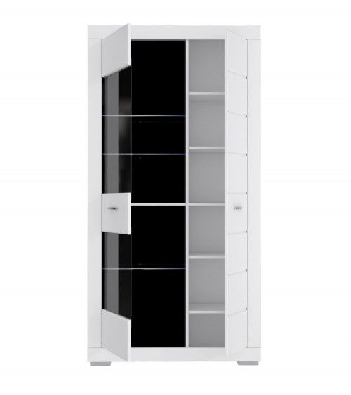 Vitrina alta blanca y cristal SNOW