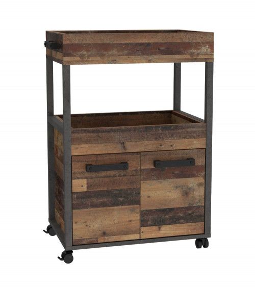 Mueble bar BACO con ruedas estilo industrial