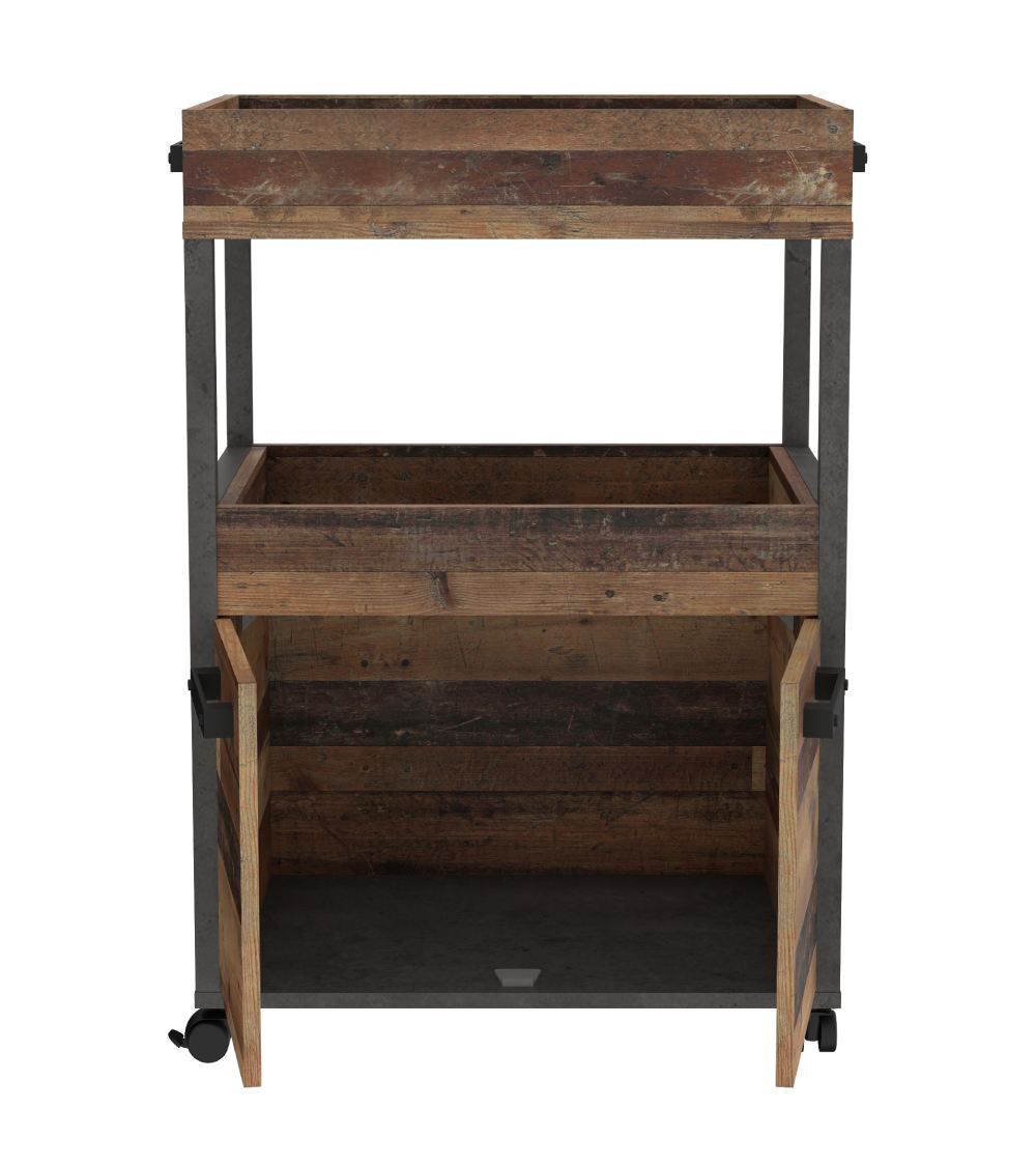 Mueble bar BACO con ruedas estilo industrial