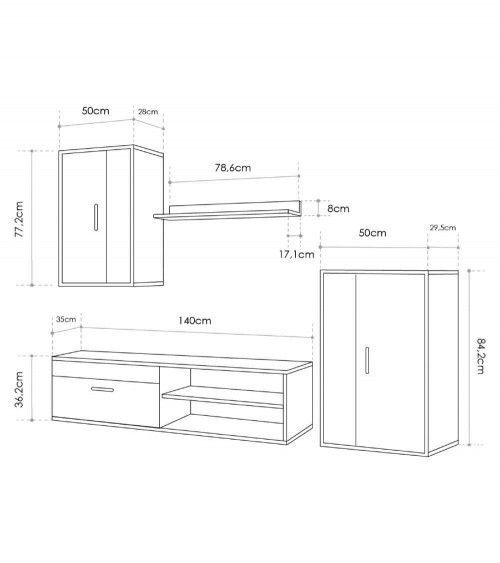 Mueble de salón BOSCO - Mueble modular moderno | Cambia Tus Muebles
