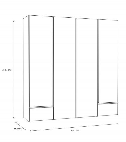 Armario ropero 4 puertas LENY