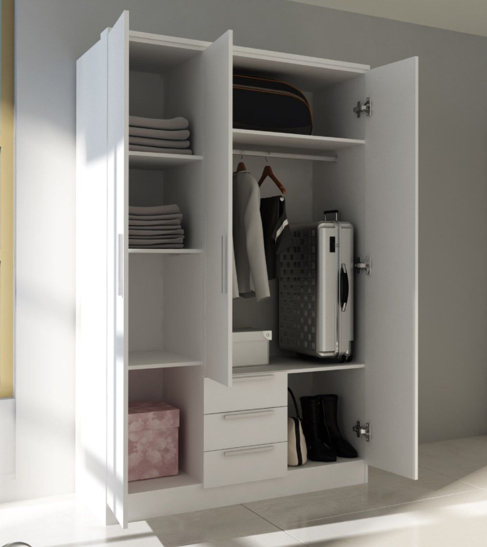 Armario ropero CUBE 3 puertas + 3 cajones