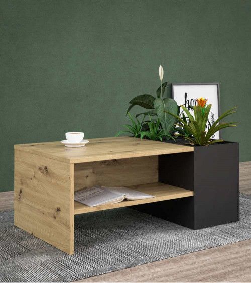 Mesa centro industrial con macetero AOKI