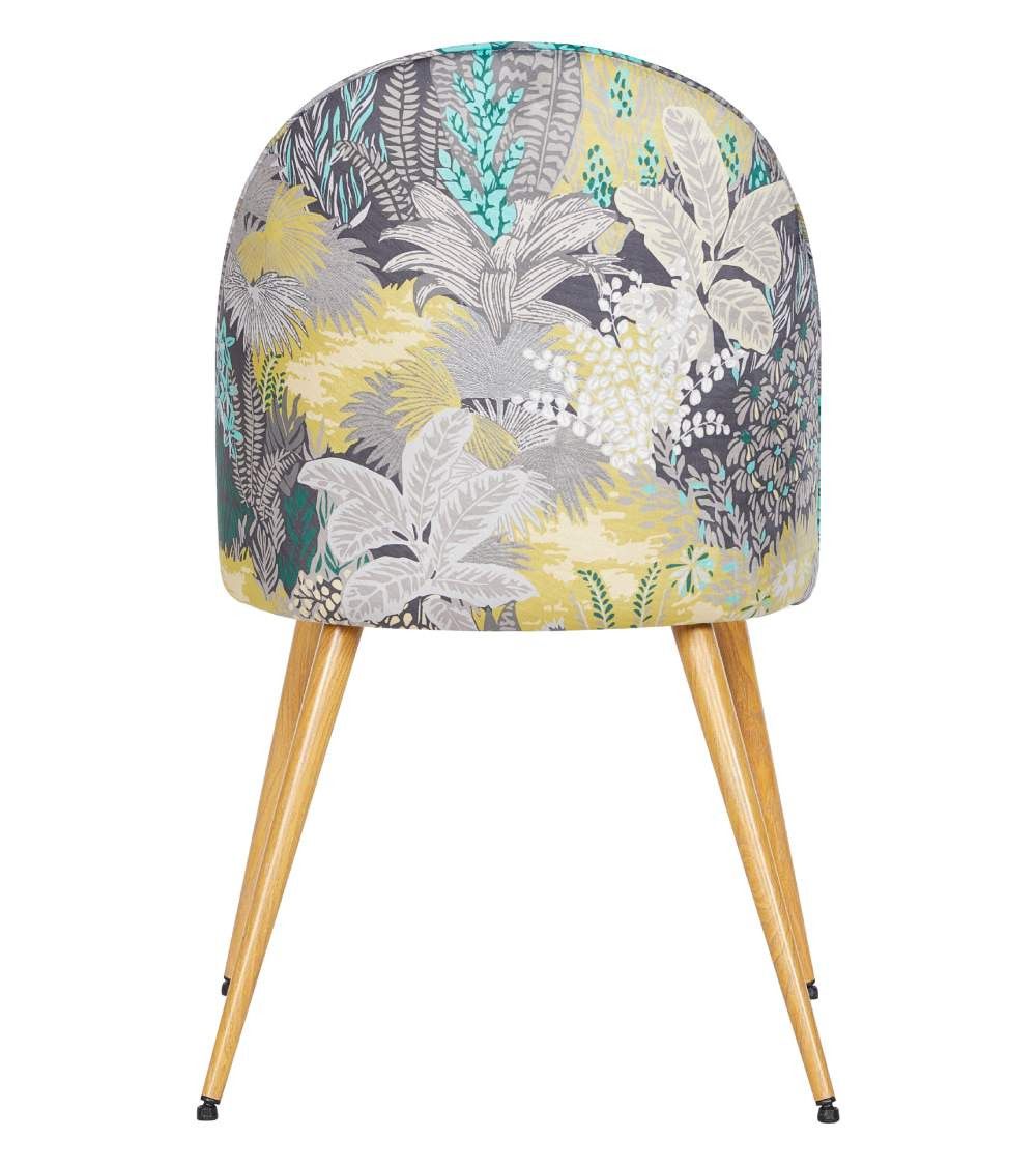 Pack 4 sillas comedor RITA, terciopelo y detalle floral