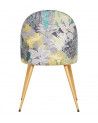 Pack 4 sillas comedor RITA, terciopelo y detalle floral