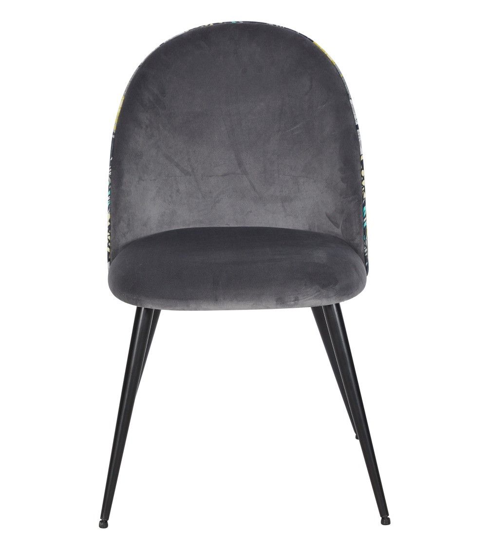 Pack 4 sillas comedor RITA, terciopelo y detalle floral